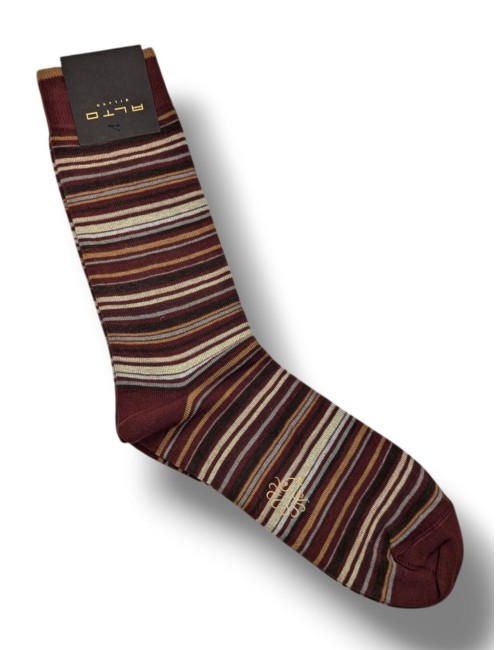 Alto Milano calcetines  para hombreburdeos de rayas