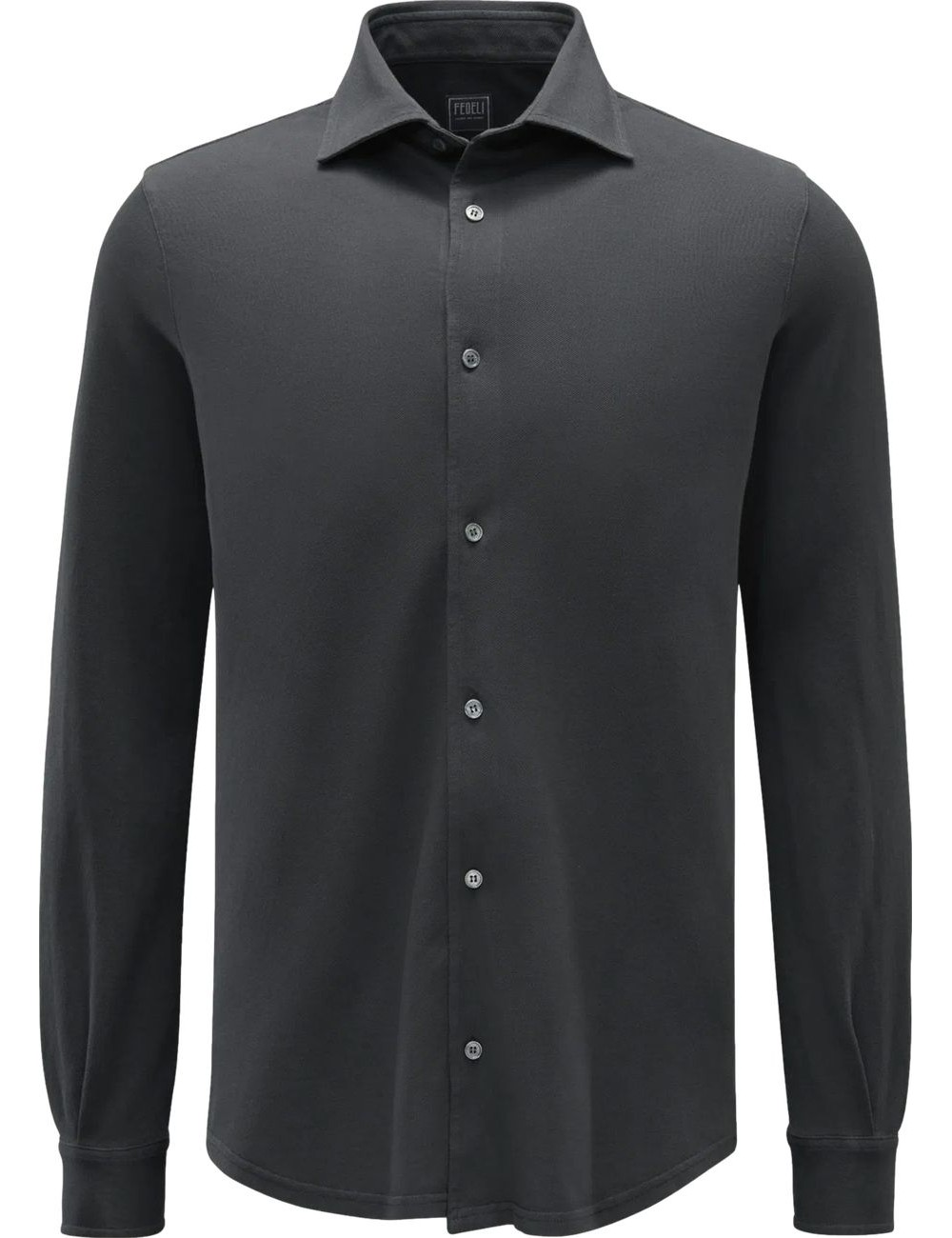A6 | Fedeli camisa Steve piqué organic Giza gris oscuro
