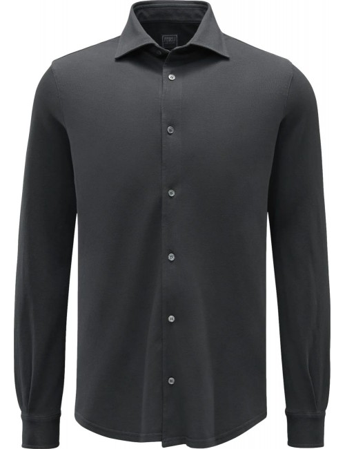 A6 | Fedeli camisa Steve piqué organic Giza gris oscuro