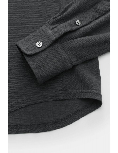 A6 | Fedeli camisa Steve piqué organic Giza gris oscuro