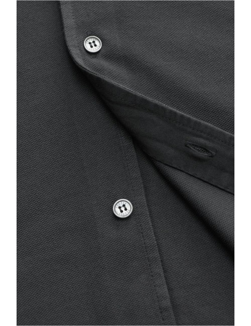 A6 | Fedeli camisa Steve piqué organic Giza gris oscuro