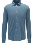 Fedeli Camisa Steve piqué azul ahumado