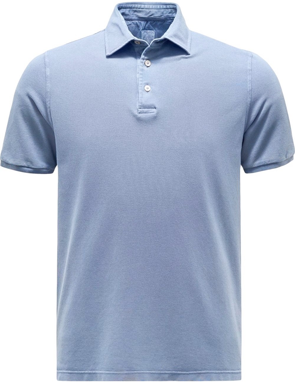 FEDELI Polo North manga corta Piqué azul luz día