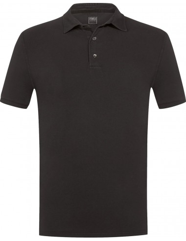 Polo manga corta Fedeli piqué de algodón gris oscuro  | Ego Madrid