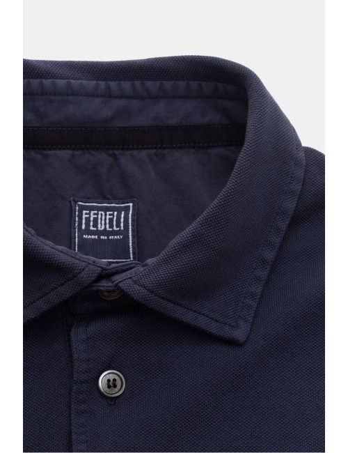 Fedeli Polo manga corta north  piqué algodón azul marino | Ego Madrid