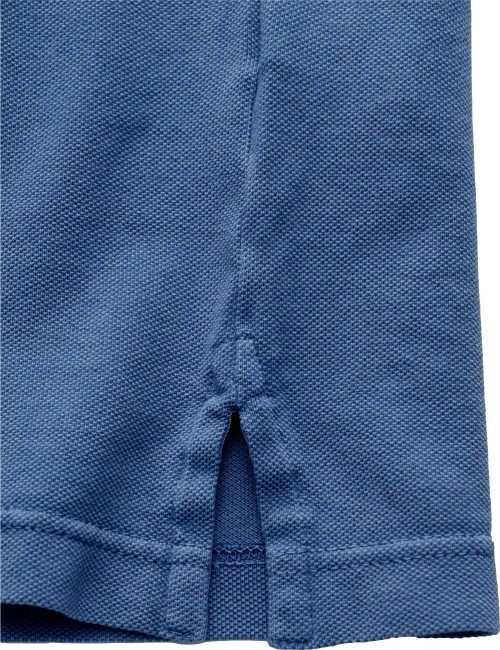 Polo manga corta Fedeli piqué de algodón azul jeans  | Ego Madrid