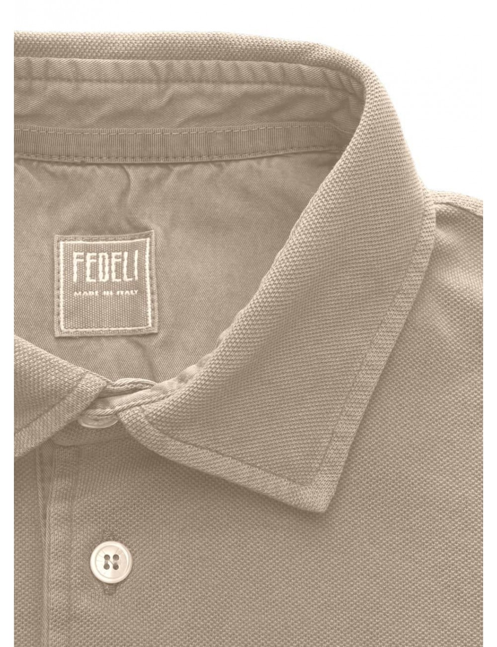 Polo manga corta Fedeli piqué  algodón beige  | Almirante Seis Madrid