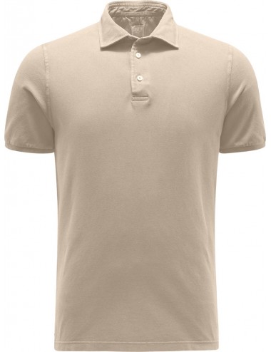 Polo manga corta Fedeli piqué  algodón beige  | Almirante Seis Madrid