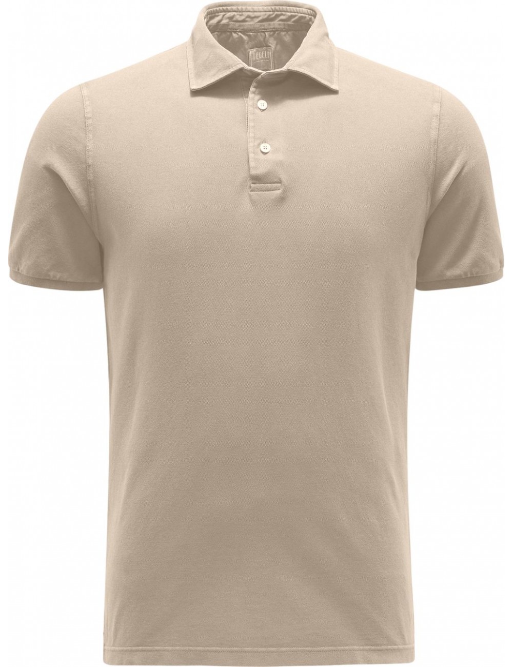 Polo manga corta Fedeli piqué  algodón beige  | Almirante Seis Madrid