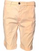 Bermuda chino color naranja flúor de algodón con efecto desgastado