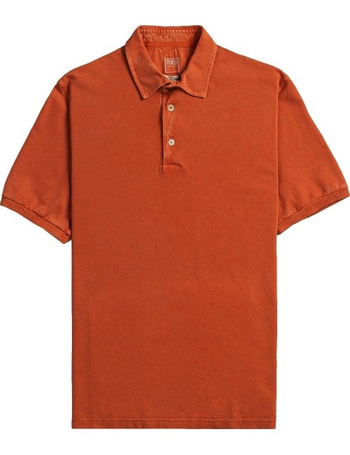 Polo rojo manga corta Fedeli piqué naranja paprika oscuro| Ego Madrid