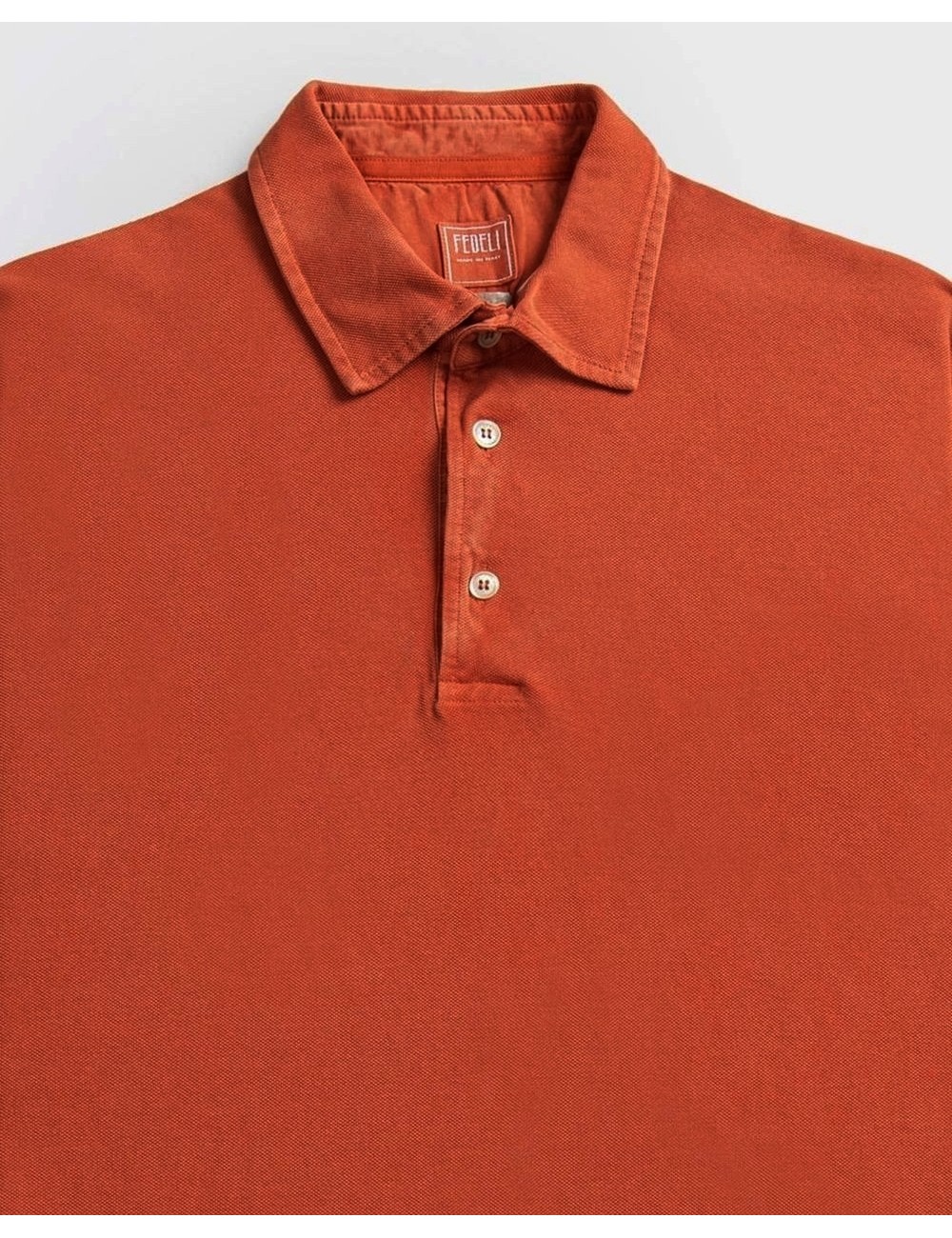 Polo rojo manga corta Fedeli piqué naranja paprika oscuro| Ego Madrid