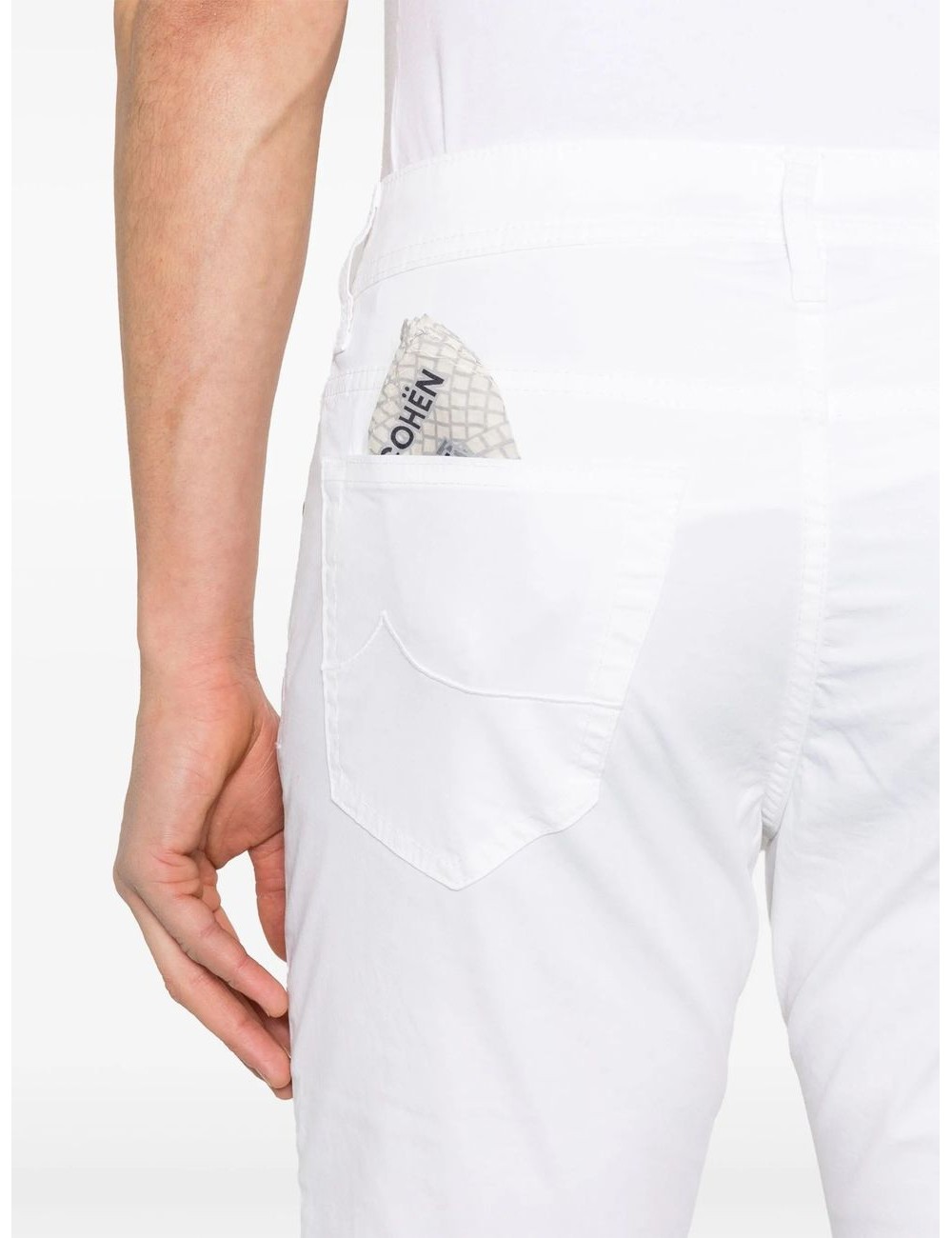 Jacob Cohën gabardina algodón elastica  blanco | Almirante Seis Madrid