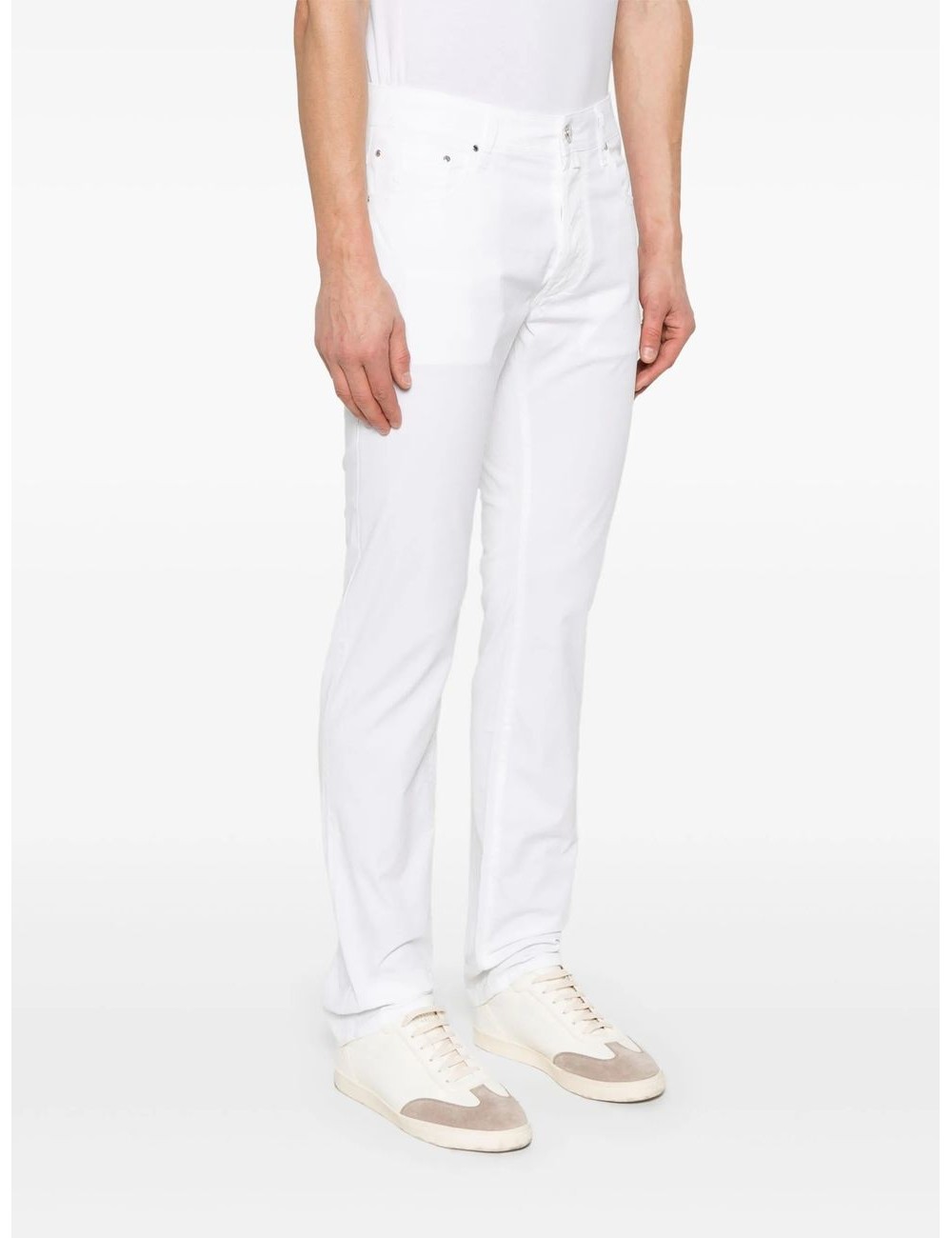 Jacob Cohën gabardina algodón elastica  blanco | Almirante Seis Madrid