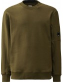 C.P. Company sudadera diagonal raised cuello redondo verde hiedra
