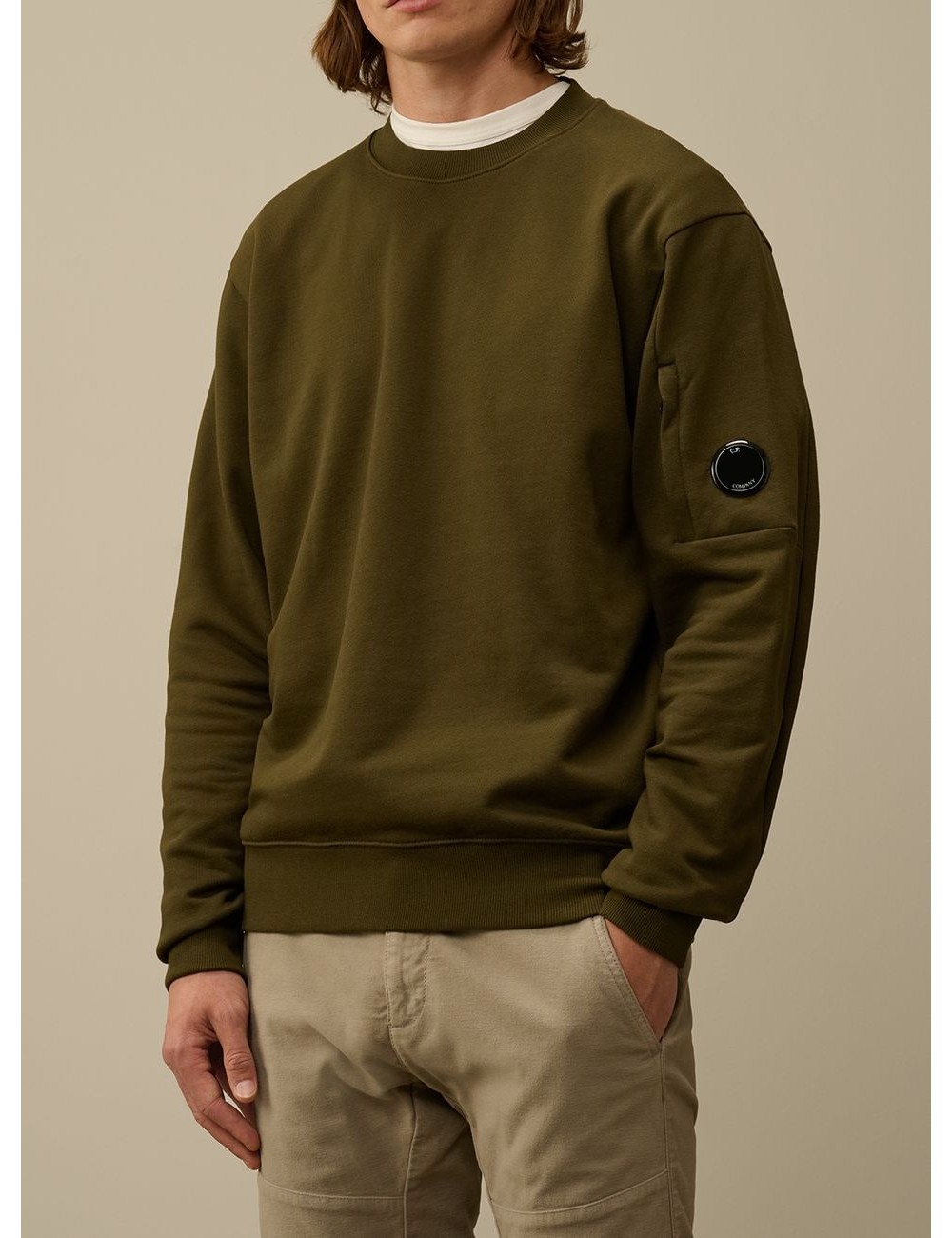 C.P. Company sudadera diagonal raised cuello redondo verde| Ego Madrid