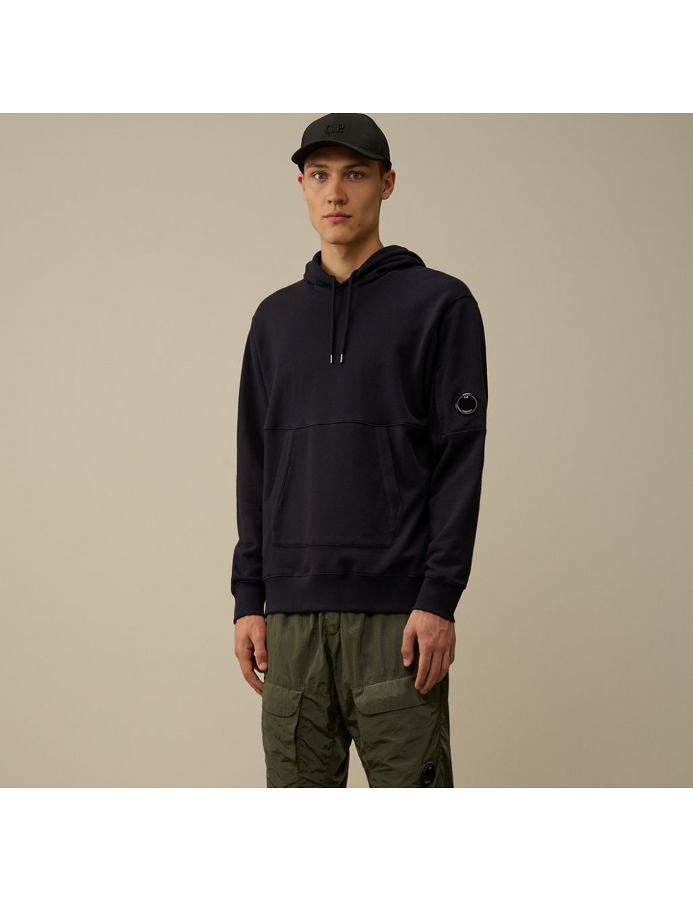 C.P. Company Madrid Diagonal Raised Fleece Hooded Sweatshirt azul