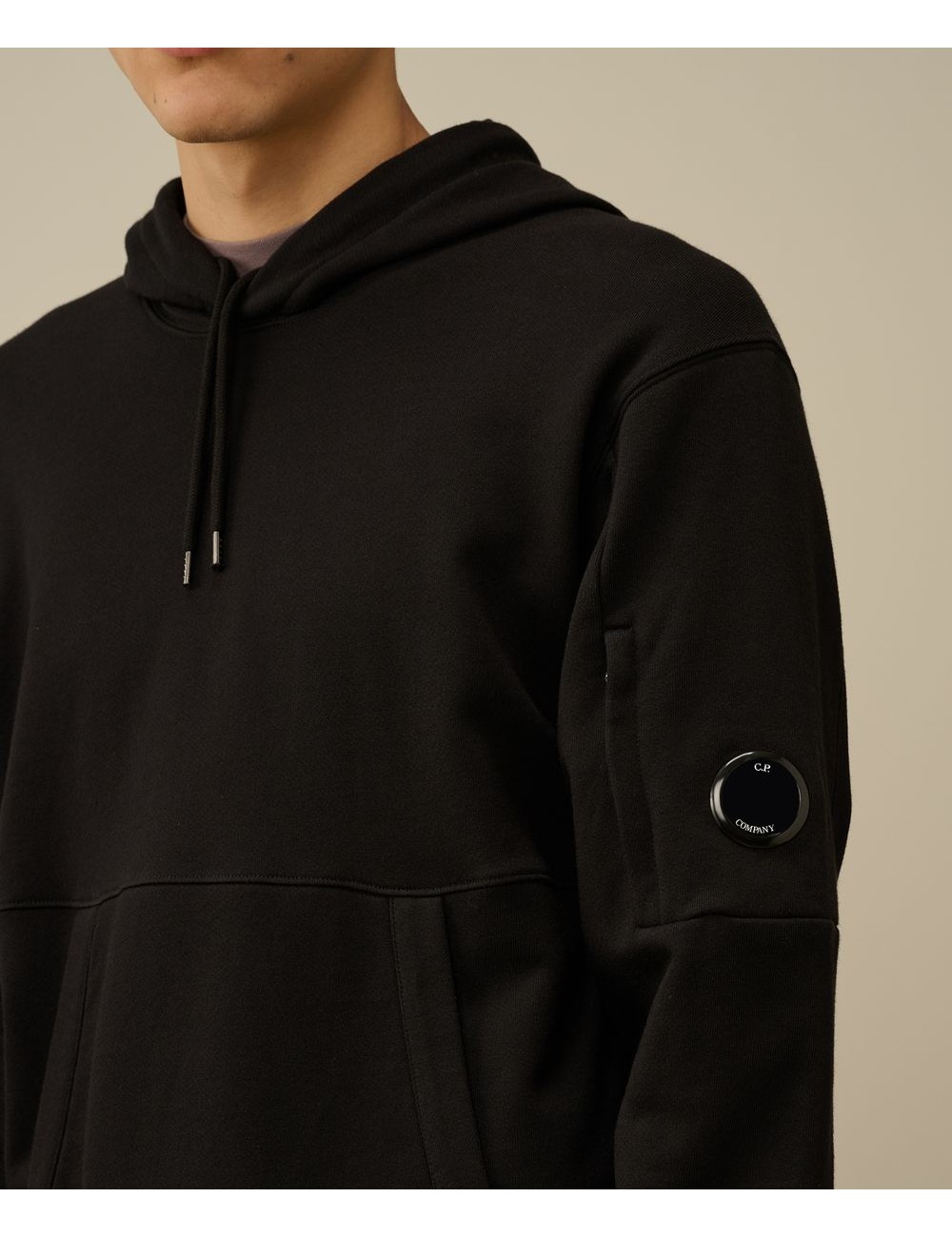 C.P. Company Madrid Diagonal Raised Fleece Hooded Sweatshirt negro