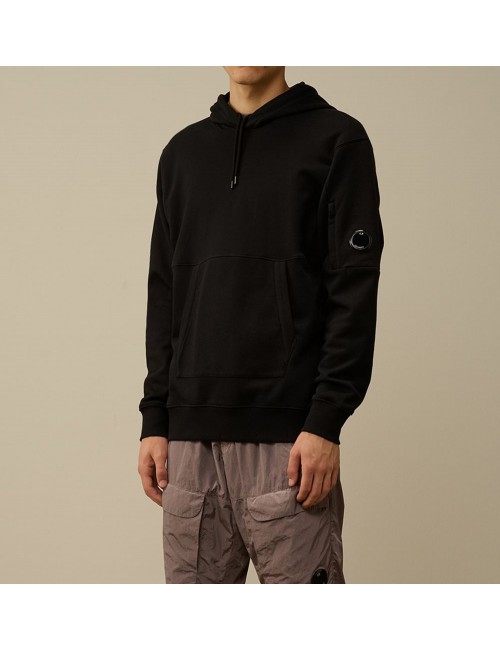C.P. Company Madrid Diagonal Raised Fleece Hooded Sweatshirt negro