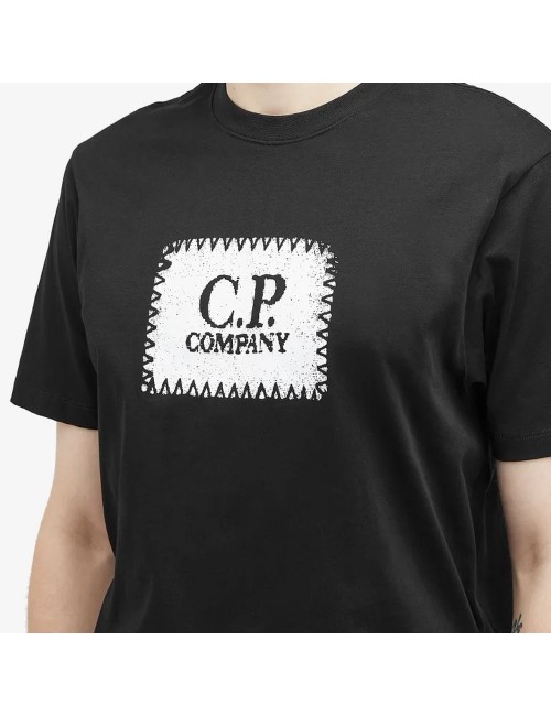 C.P. Company Camiseta negra 30/1 Jersey Logo Label | Ego Madrid