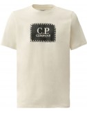 C.P. Company Camiseta blanca 30/1 Jersey Logo Label