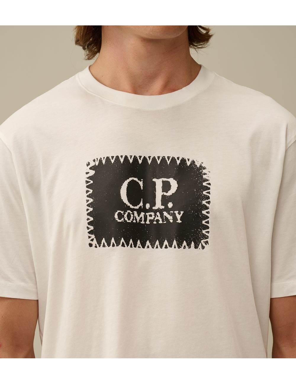 C.P. Company Camiseta blanca 30/1 Jersey Logo Label | Ego Madrid
