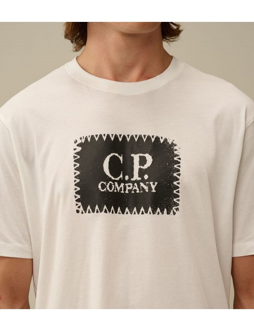 C.P. Company Camiseta blanca 30/1 Jersey Logo Label | Ego Madrid