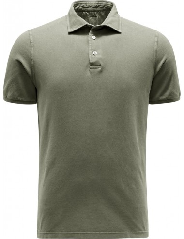 Polo manga corta Fedeli piqué de algodón verde oliva | Ego Madrid