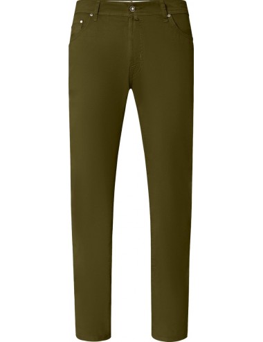 Jacob Cohën Bard vaquero Bard verde en gabardina de algodón elástico