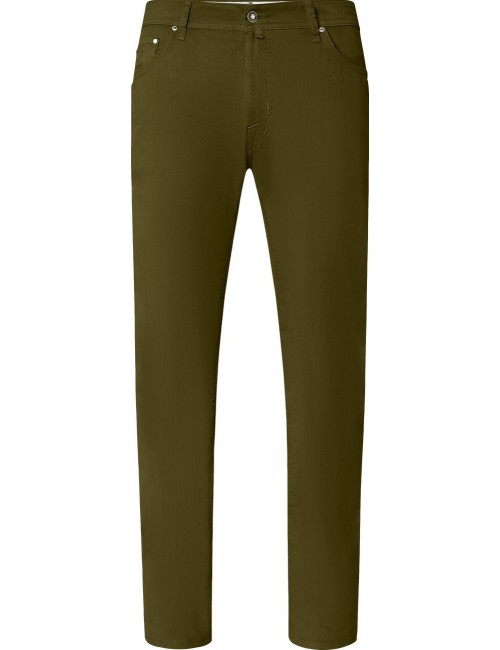 Jacob Cohën Bard vaquero Bard verde en gabardina de algodón elástico