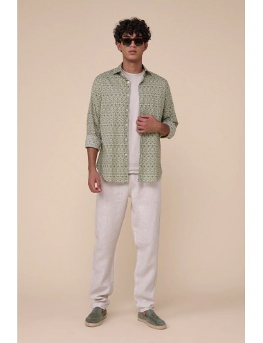 Camisa Fedeli sean panamino verde  estampado | Ego Madrid 2