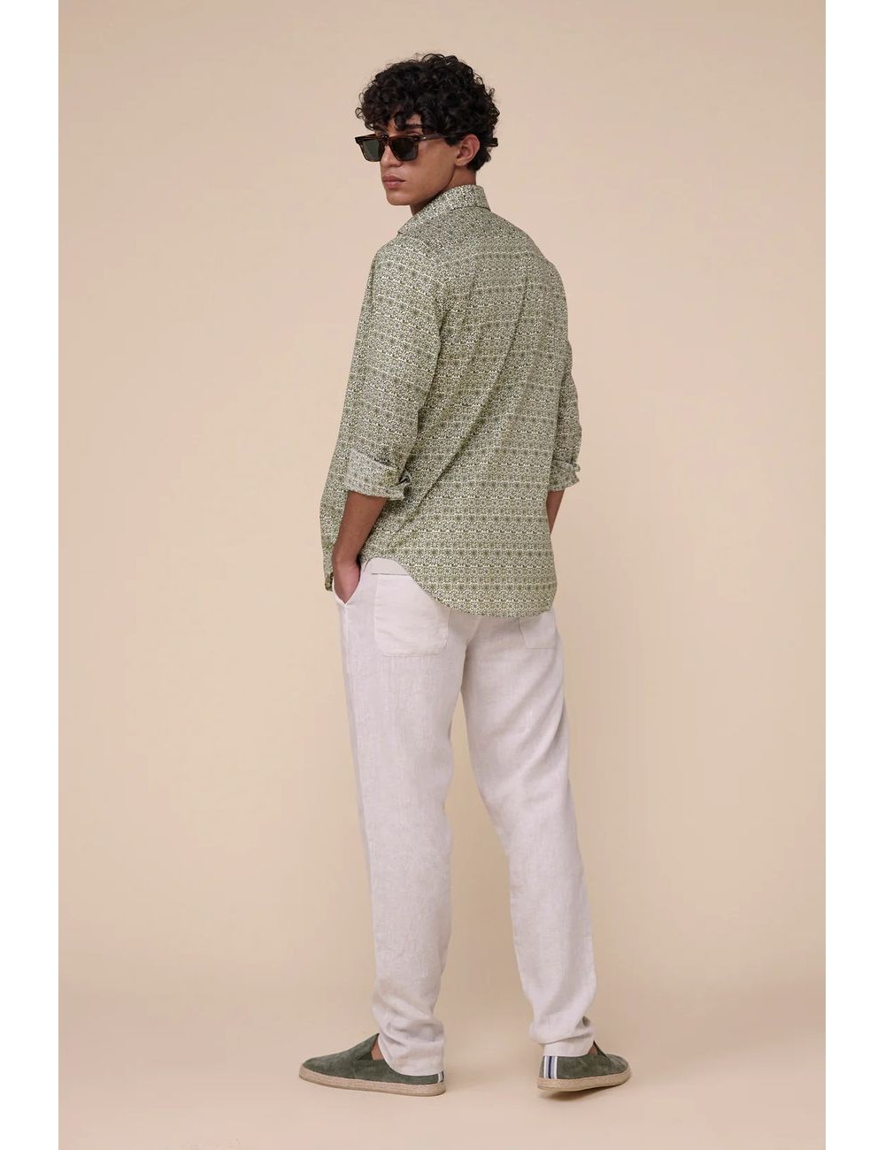 Camisa Fedeli sean panamino verde  estampado | Ego Madrid