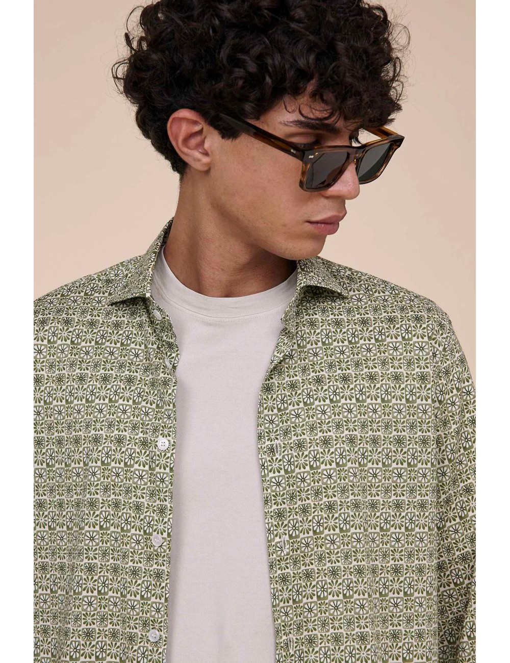 Camisa Fedeli sean panamino verde  estampado | Ego Madrid