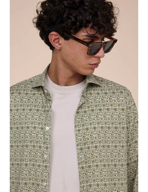 Camisa Fedeli sean panamino verde  estampado | Ego Madrid