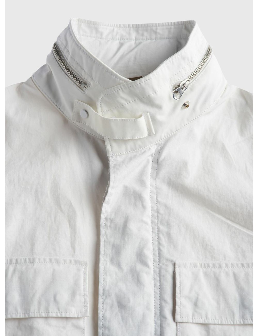 TEN C Chaqueta Underwood blanco de lino encerada