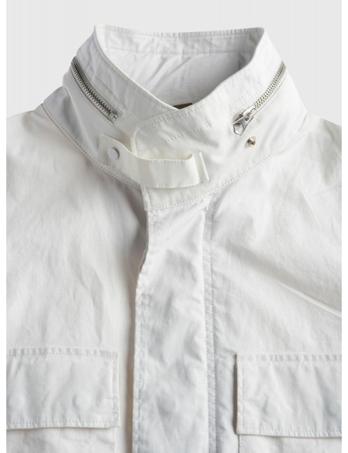TEN C Chaqueta Underwood blanco de lino encerada