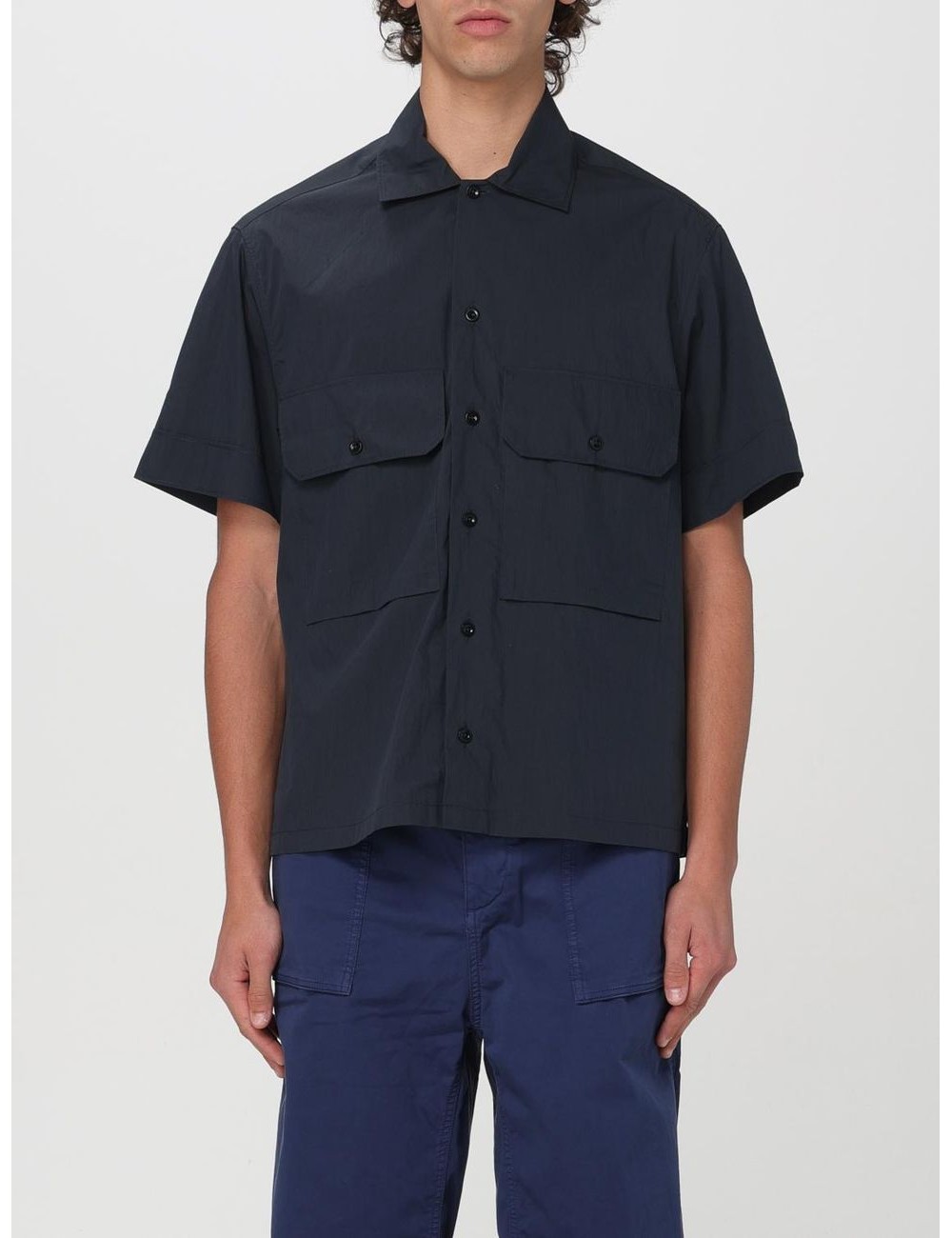 TEN C Camisa Popelin azul manga corta | Ego Madrid tienda oficial