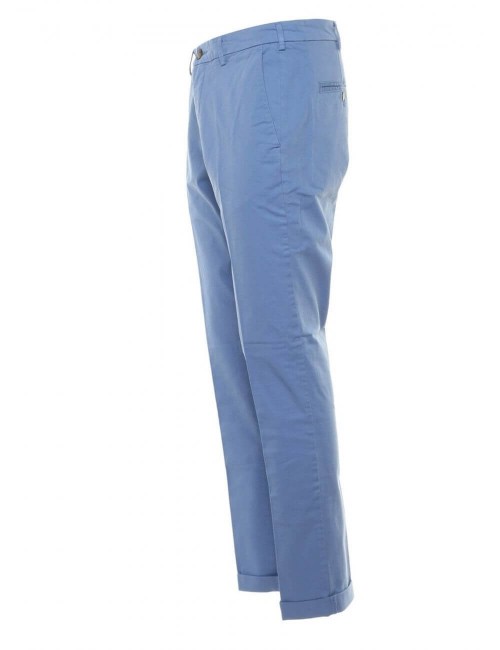 Pantalón chino azul elástico popelín algodón | Ego Madrid