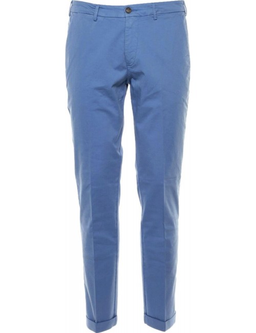 Pantalón chino azul elástico popelín algodón | Ego Madrid