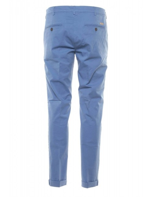 Pantalón chino azul elástico popelín algodón | Ego Madrid