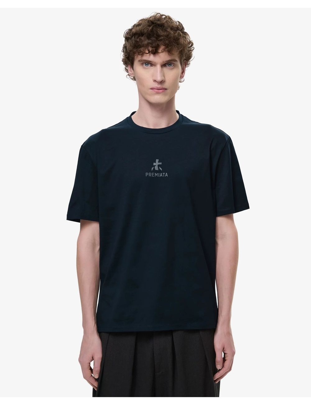 PREMIATA Camiseta Azul Marino con logo central PA1017