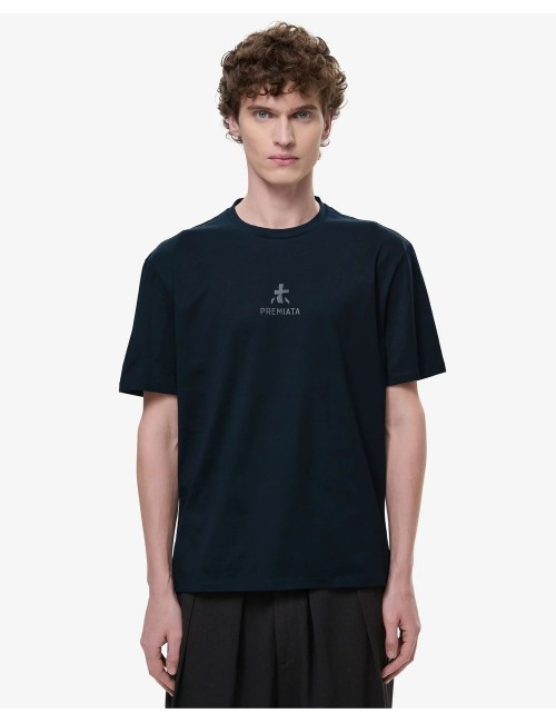 PREMIATA Camiseta Azul Marino con logo central PA1017
