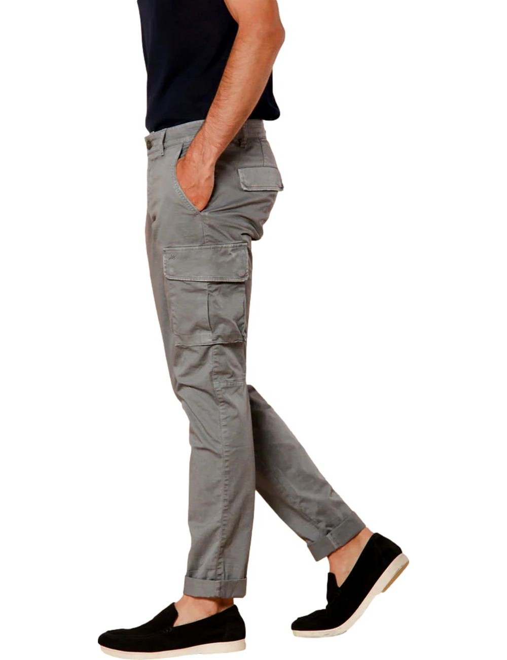 MASON'S Pantalón cargo slim gris