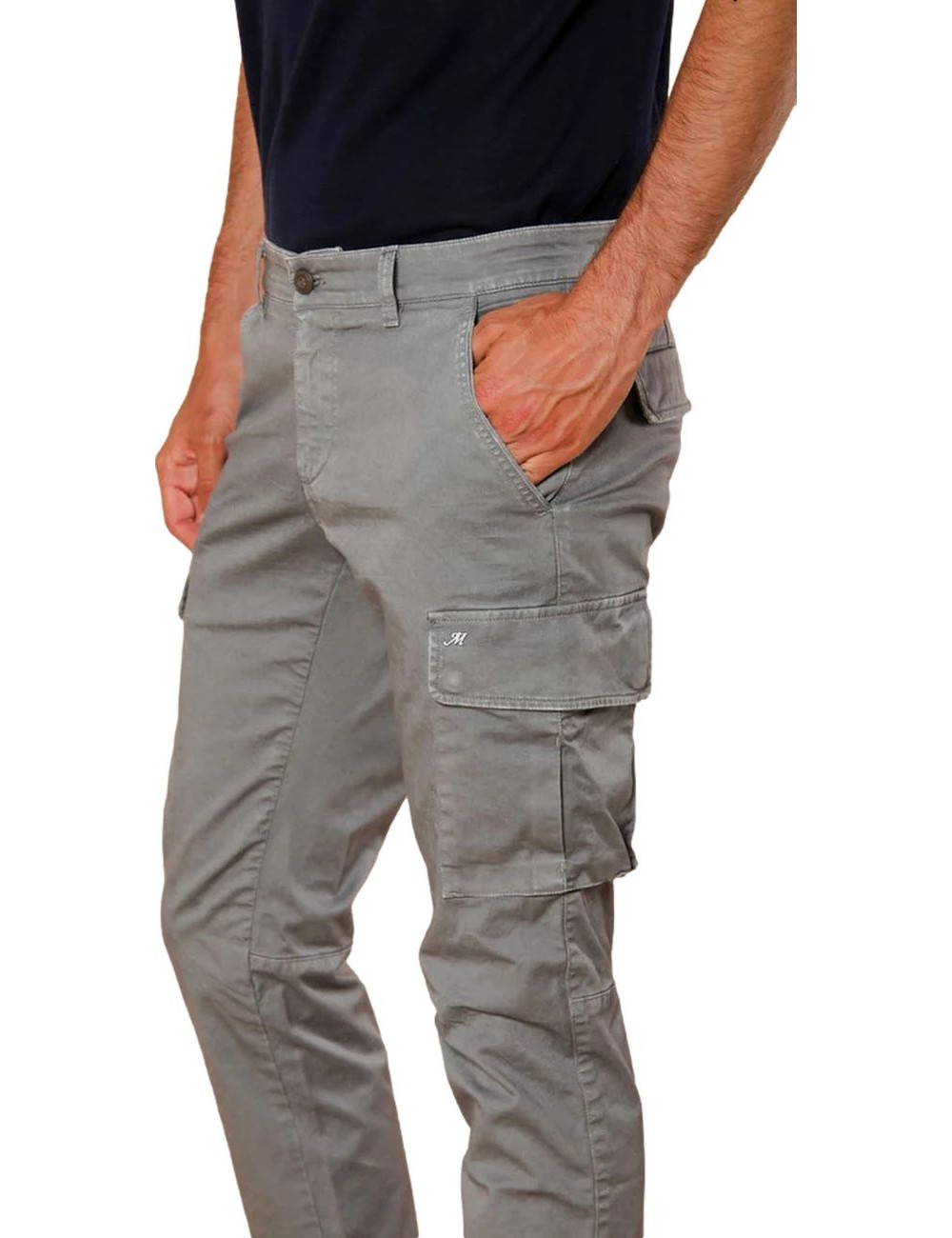 MASON'S Pantalón cargo slim gris