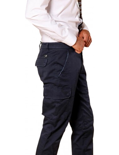 MASON'S Pantalón cargo Chile1 slim azul marino 2