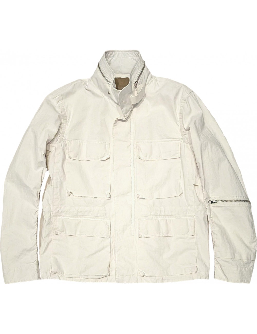 TEN C Chaqueta Underwood blanco de lino encerada
