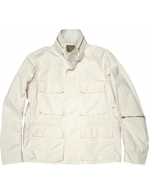 TEN C Chaqueta Underwood blanco de lino encerada