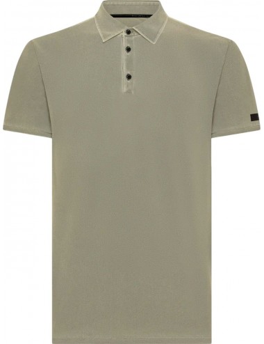 RRD Polo piqué con tejido y lavado técnico verde salvia