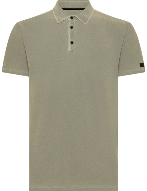 RRD Polo piqué con tejido y lavado técnico verde salvia