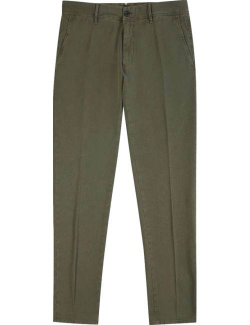 INCOTEX Pantalón Slacks verde tacto frío twill bicolor